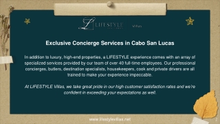 Exclusive Concierge Services in Cabo San Lucas