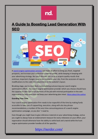 A Guide to Boosting Lead Generation With SEO