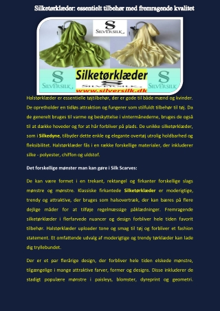 Silketørklæder