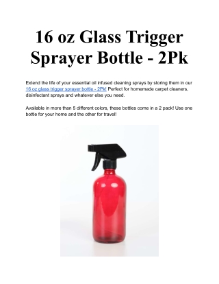 16 oz Glass Trigger Sprayer Bottle - 2Pk