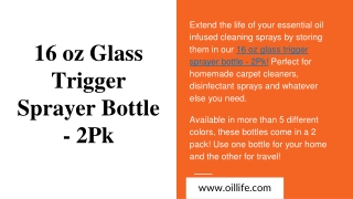 16 oz Glass Trigger Sprayer Bottle - 2Pk