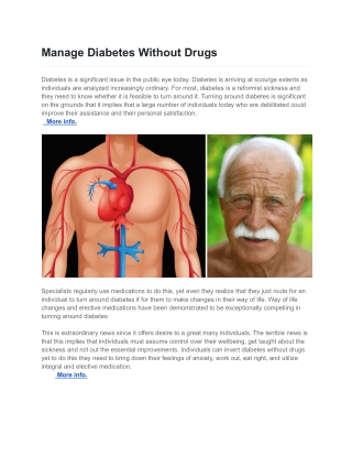 Manage Diabetes Without Drugs