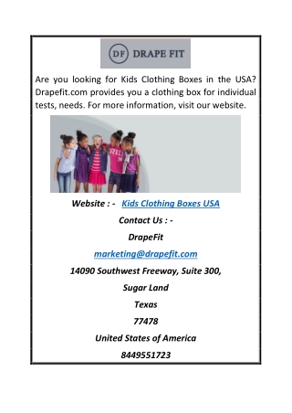 Kids Clothing Boxes USA | Drapefit.com