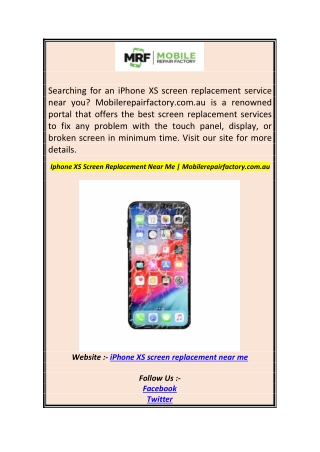 Iphone XS Screen Replacement Near Me  Mobilerepairfactory.com.auu