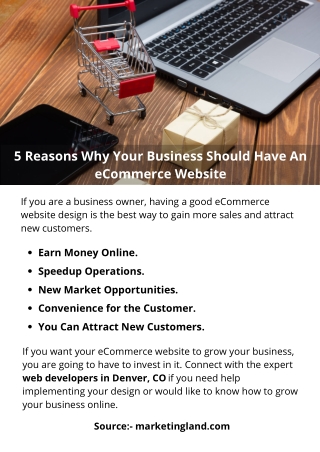 5 Reasons Why Your Business Should Have An Ecommerce Website