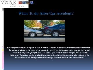 What To Do After A Car Accident | YORKLAWCORP USA