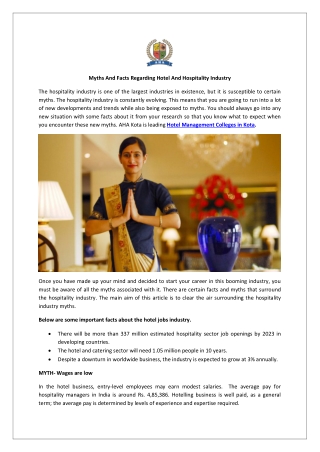 Myths And Facts Regarding Hotel And Hospitality Industry