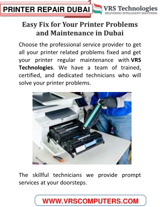 Easy Fix for Your Printer Problems and Maintenance in Dubai