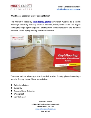 Why Choose Loose Lay Vinyl Flooring Planks?