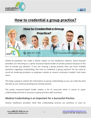 How to credential a group practice?