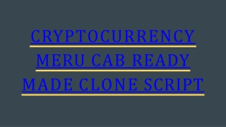 Readymade Meru Cab Booking Script - CryptoCurrency Integrations