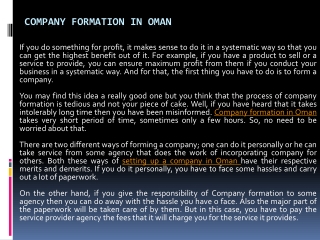 Company Formation in Oman