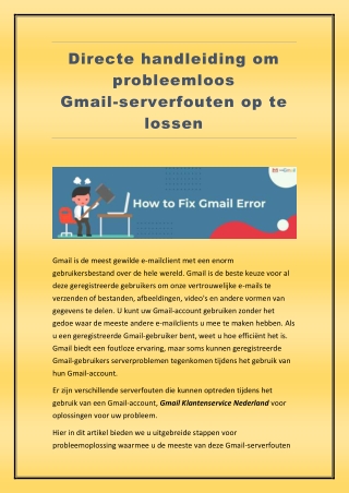 Tips en trucs om Gmail-serverfouten op te lossen