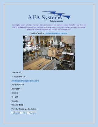 Packaging Equipment Systems | Afasystemsinc.com