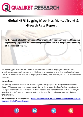 HFFS Bagging Machines Market Assessment, Opportunities, Insight, Trends