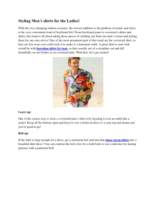 Styling Men’s shirts for the Ladies!
