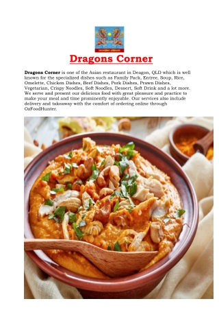 5% off - Dragons Corner Restaurant Menu Deagon, QLD