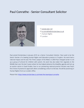 Senior Consultant Solicitor