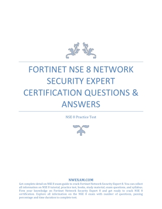 Latest Fortinet NSE 8 Network Security Expert Certification Questions & Answers