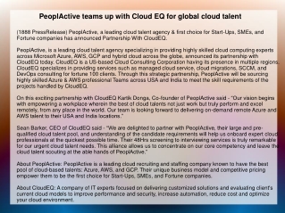 PeoplActive teams up with Cloud EQ for global cloud talent