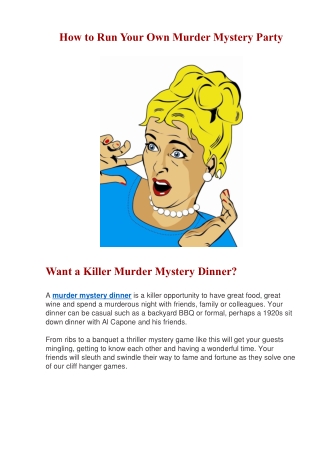 How to Run Your Own Murder Mystery Party