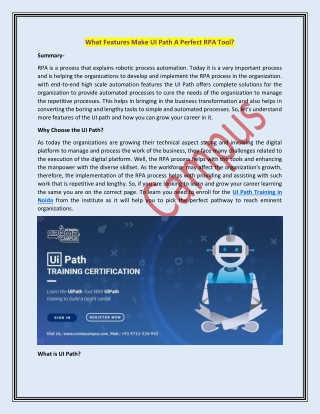 PDF- What Features Make UI Path A Perfect RPA Tool