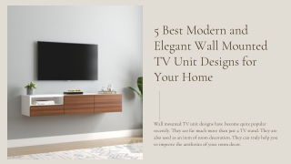 Buy Wall Mounted TV Units Online at best prices from WoodenStreet in India