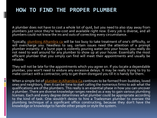How To Find The Proper Plumber
