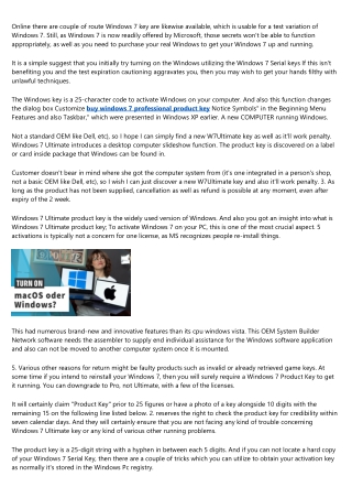 Shop Windows 7 Professional Retail Product Key With Life-Time Legitimacy Online