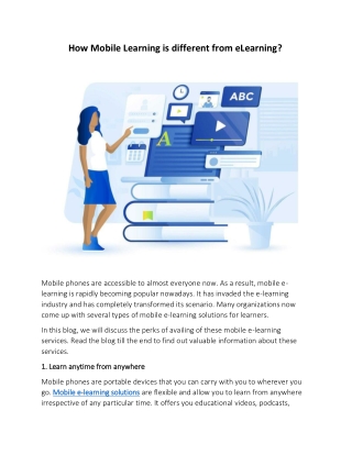 How mobile learning is different from eLearning