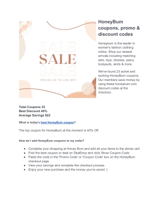 HoneyBum Coupons, Promo & Discount Codes