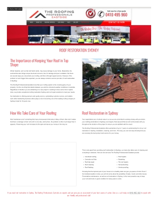 Roof restoration sydney