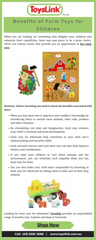 Benefits of Farm Toys for Children