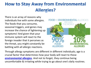 How to Stay Away from Environmental Allergies?