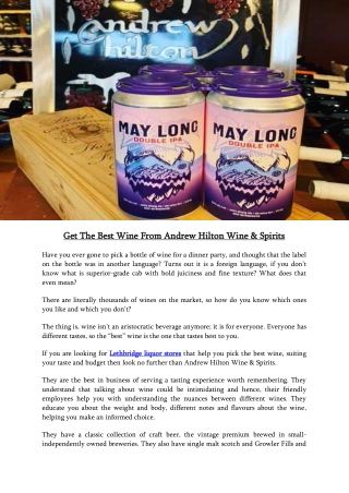 Get The Best Wine From Andrew Hilton Wine & Spirits
