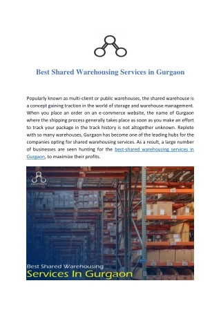 Best Shared Warehousing Services In Gurgaon - Anyspaze