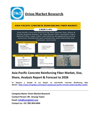 Asia-Pacific Concrete Reinforcing Fiber Market Trends, Size, Competitive Analysi