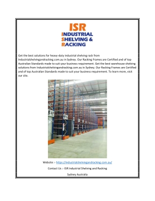 Heavy Duty Industrial Shelving Racks | Industrialshelvingandracking.com.au