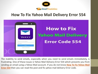 How To Fix Yahoo Mail Error 554