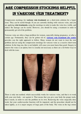 Are compression stockings helpful in varicose vein treatment