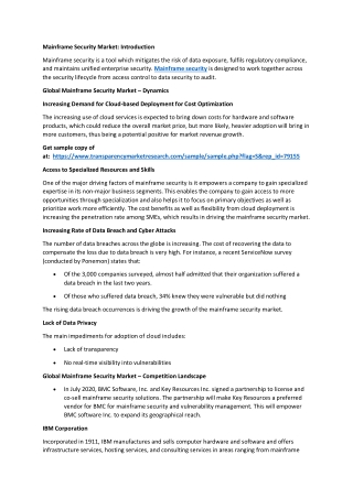 Mainframe Security Market