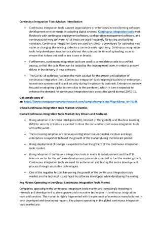 Continuous Integration Tools Market