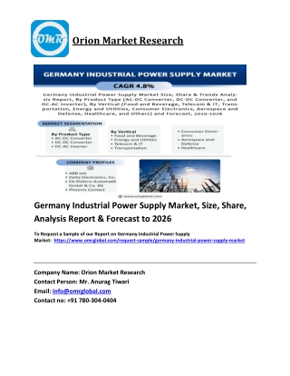 Germany Industrial Power Supply Market Trends, Size, Competitive Analysis and Fo