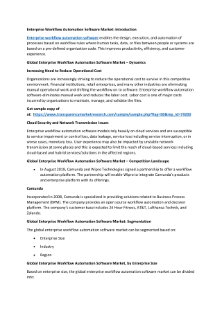 Enterprise Workflow Automation Software Market