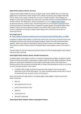 Digital Media Adapters Market