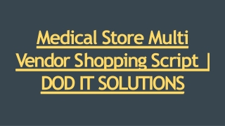 Readymade Pharmacy Clone Script - DOD IT SOLUTIONS