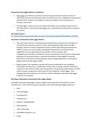 Automotive Data Logger Market