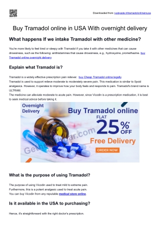 Buy Tramadol online in USA With overnight delivery