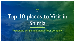 Top 10 Places To Visit In Shimla