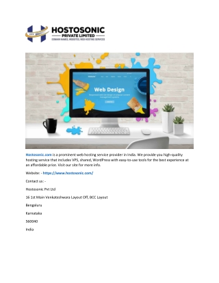 Cheap Web Hosting Service Provider India | Hostosonic.com